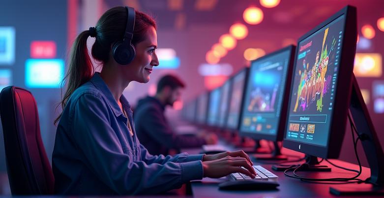 Gaming setup with fast internet connection
